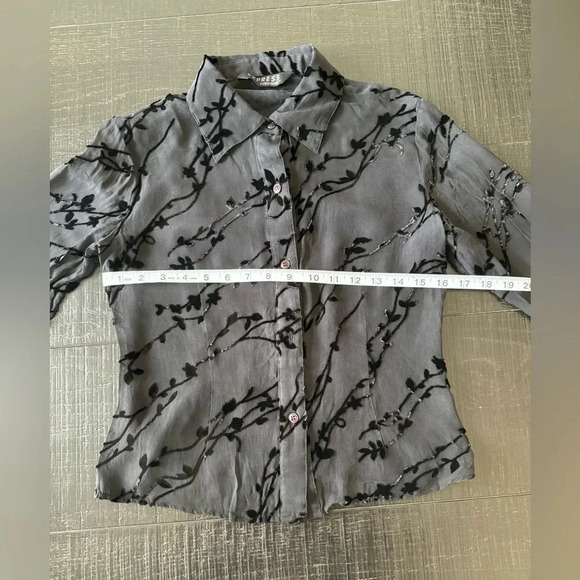 Express Women’s Silk Long Sleeve Blouse size 3 - Picture 4 of 7